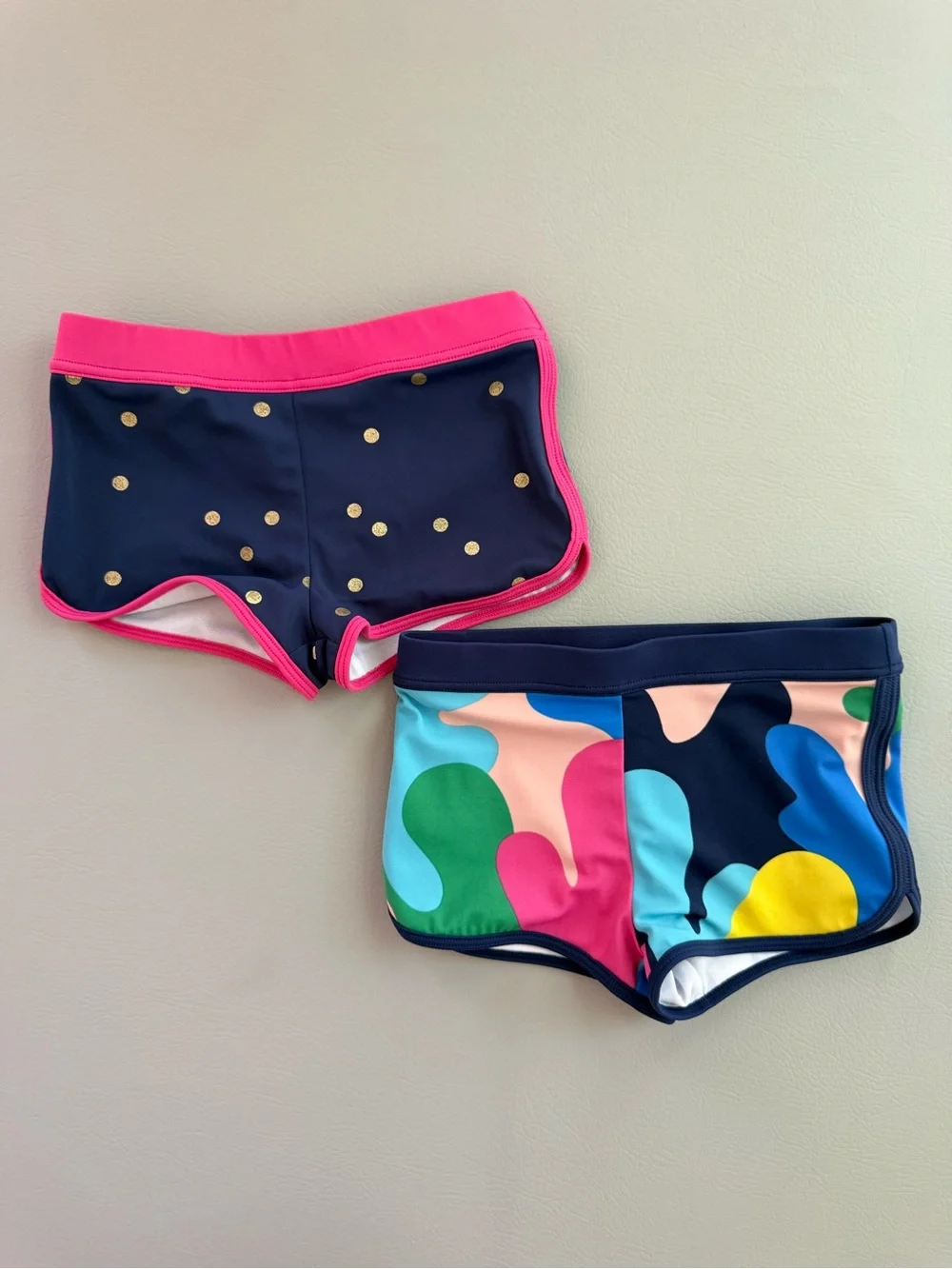 Mini Boden Gold Polkadot Swim Shorts Bikini Bottoms